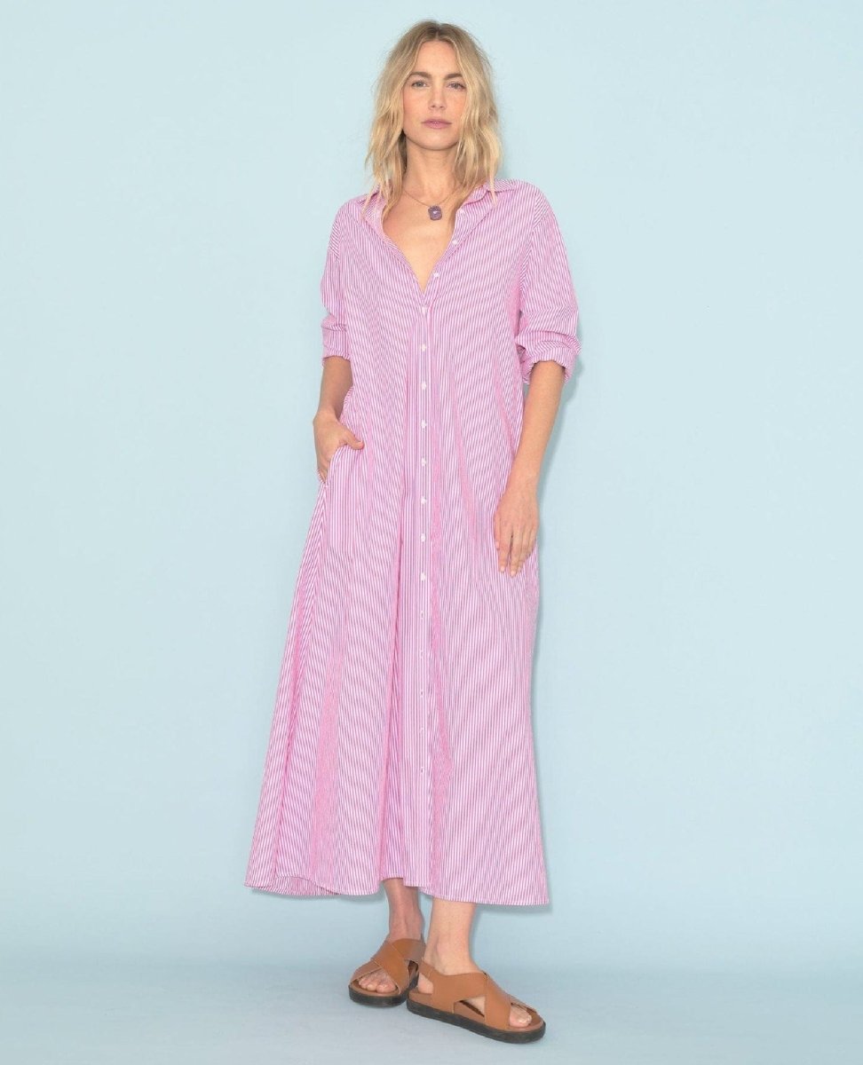 Boden Shirt Dress Berry Pink - PINK ARROWS