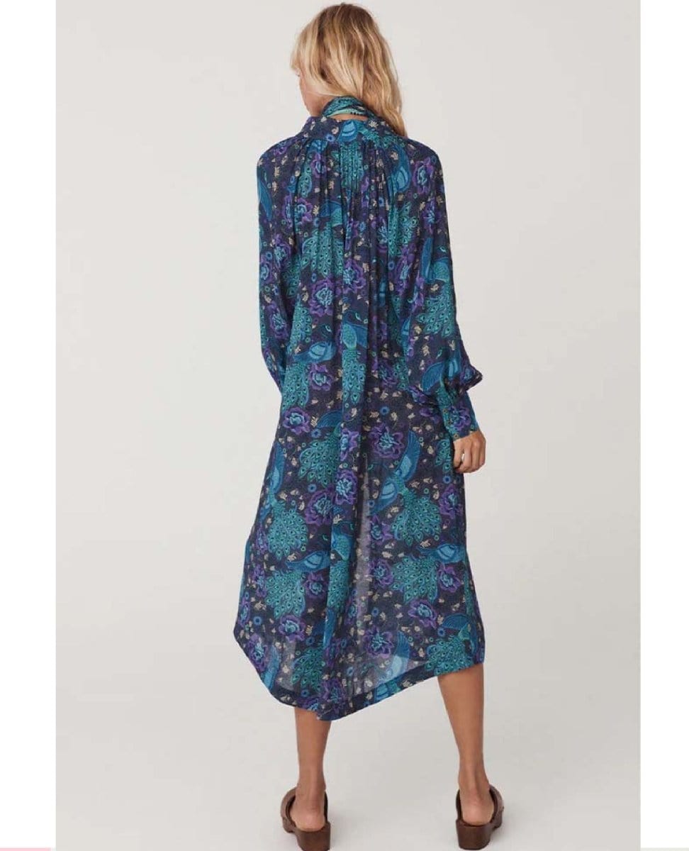 Bohème Button Midi Dress Baltic - PINK ARROWS