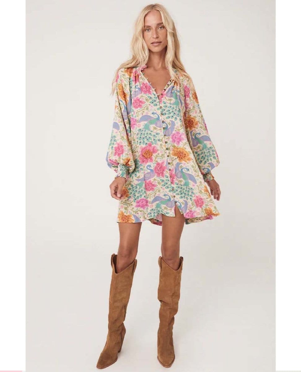 Bohème Mini Dress Spring - PINK ARROWS