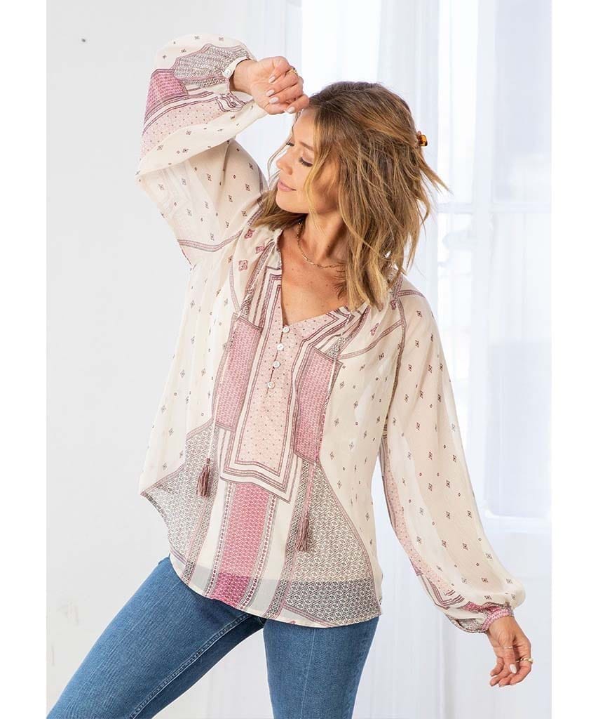 Boho Chiffon Blouse Wine Combo - PINK ARROWS