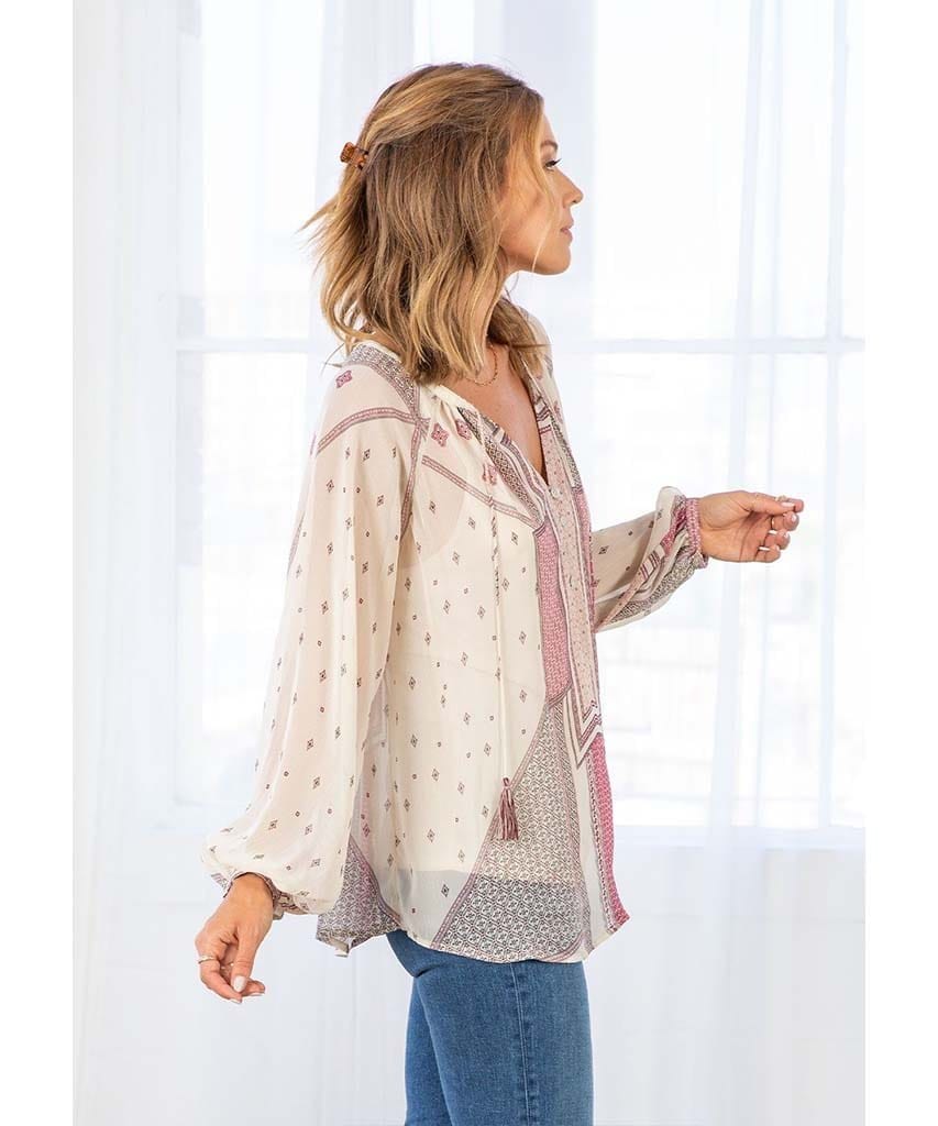 Boho Chiffon Blouse Wine Combo - PINK ARROWS