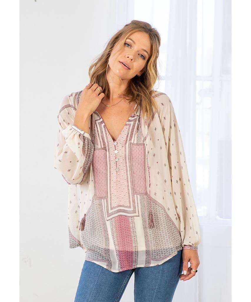 Boho Chiffon Blouse Wine Combo - PINK ARROWS