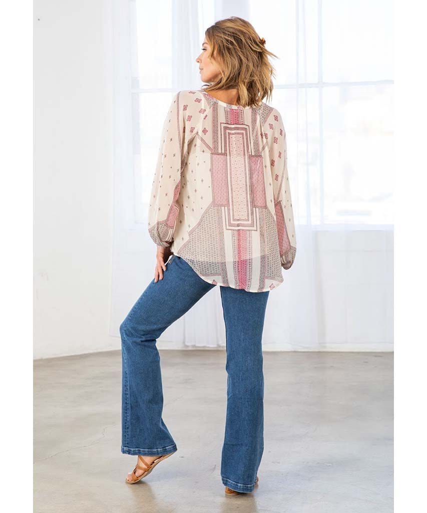 Boho Chiffon Blouse Wine Combo - PINK ARROWS