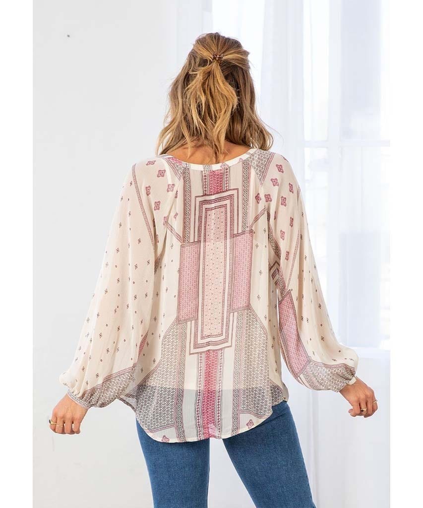 Boho Chiffon Blouse Wine Combo - PINK ARROWS