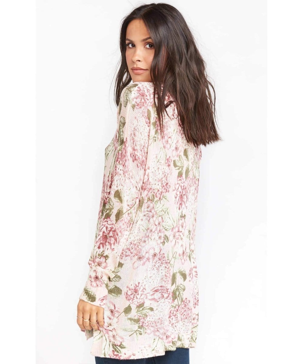 Bonfire Sweater Hydrangea Blooms Knit - PINK ARROWS