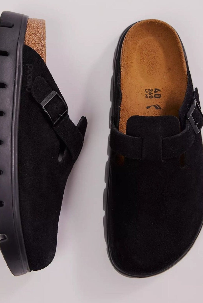 Boston Chunky Black Suede - PINK ARROWS