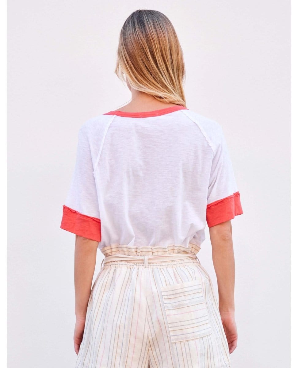 Boyfriend Los Angeles Tee White - PINK ARROWS