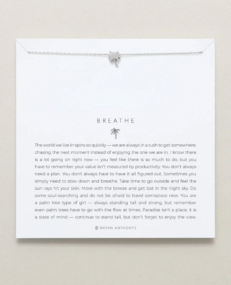 Breathe Icon Necklace Silver - PINK ARROWS