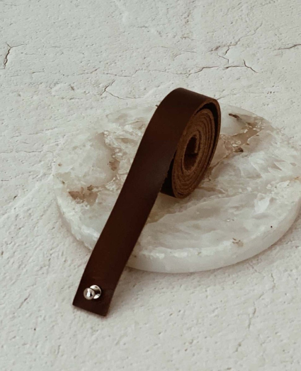 Brown Leather Hat Band - PINK ARROWS