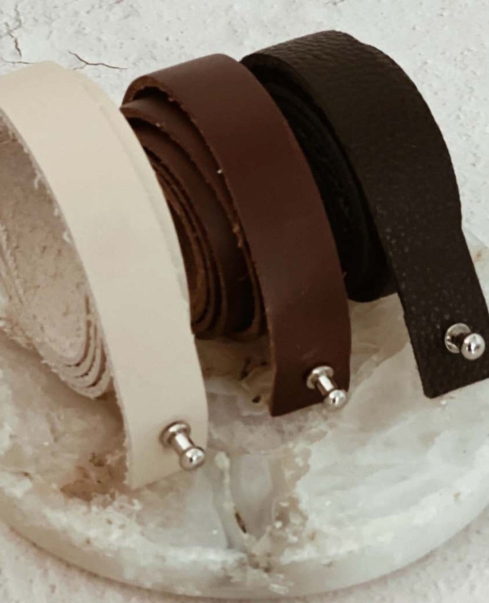 Brown Leather Hat Band - PINK ARROWS