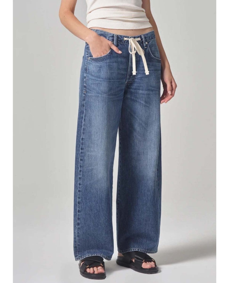 Brynn Drawstring Trouser in Atlantis - PINK ARROWS