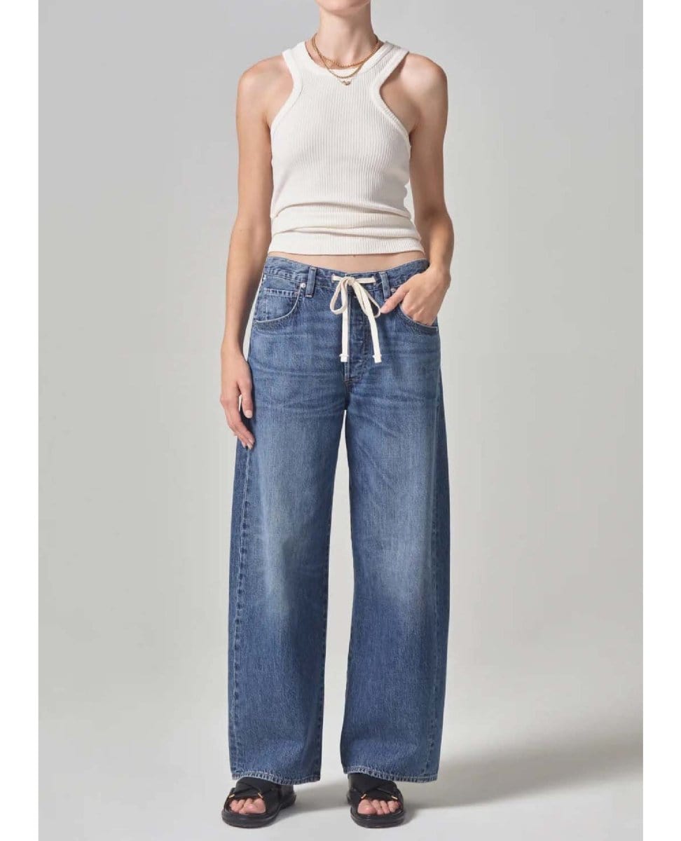 Brynn Drawstring Trouser in Atlantis - PINK ARROWS