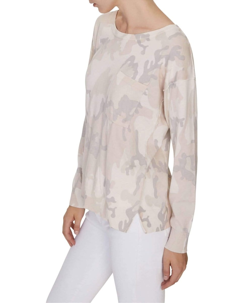 Camo One Pocket Sweater, Charm - PINK ARROWS