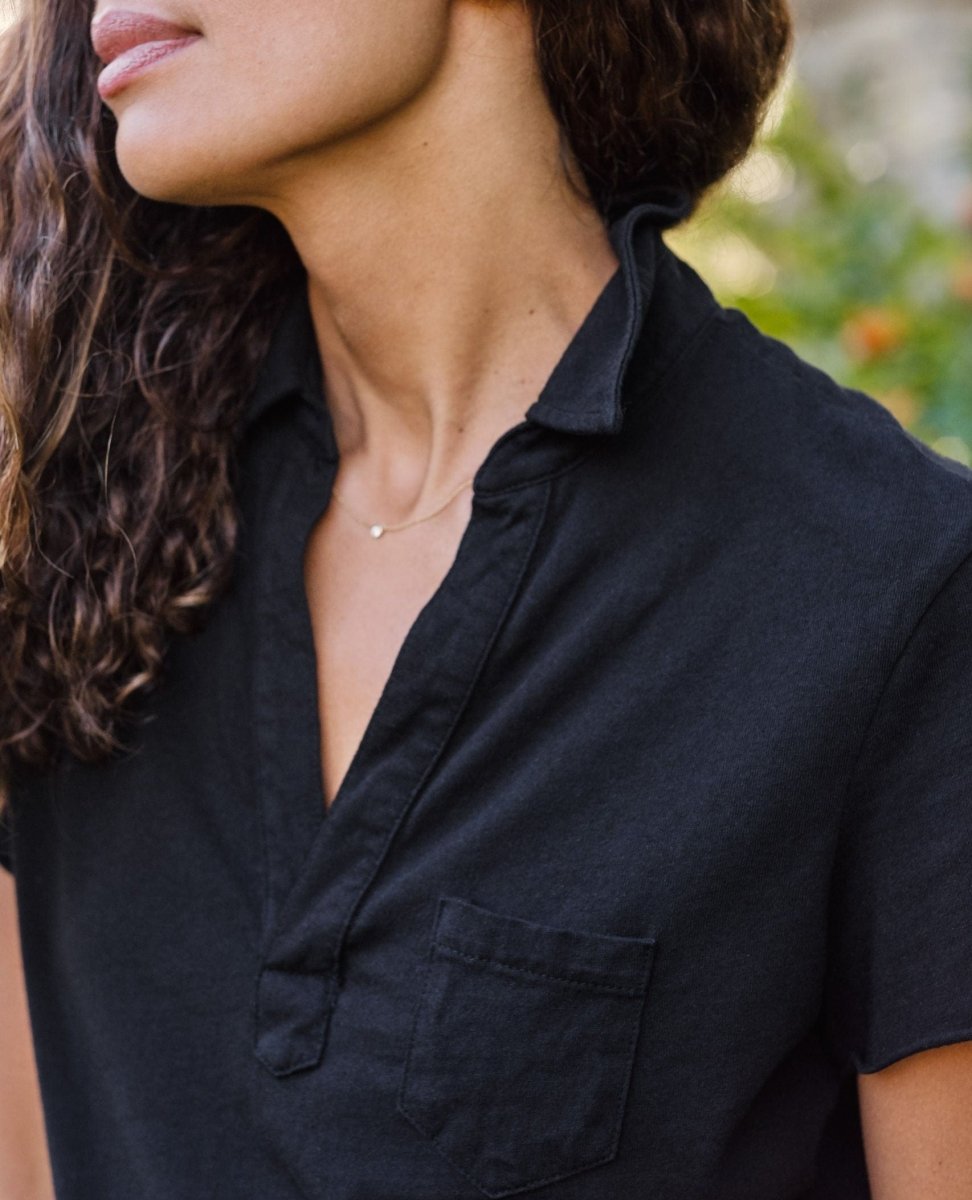 Charlotte Black Perfect Polo - PINK ARROWS