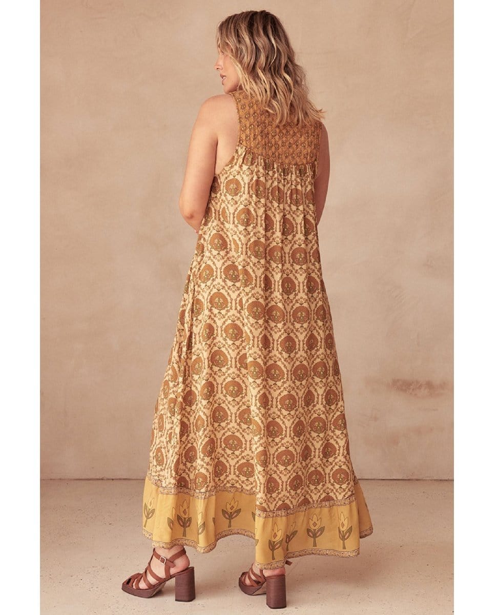 Chateau Maxi Sundress Champagne - PINK ARROWS