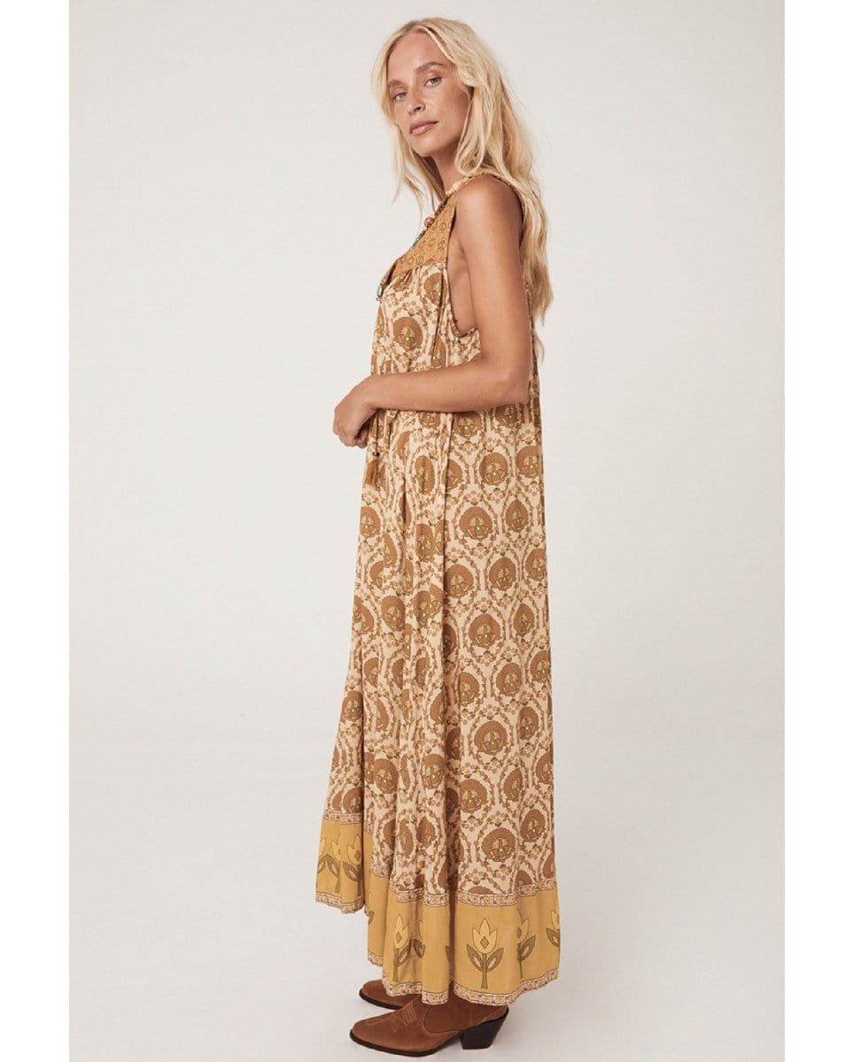 Chateau Maxi Sundress Champagne - PINK ARROWS