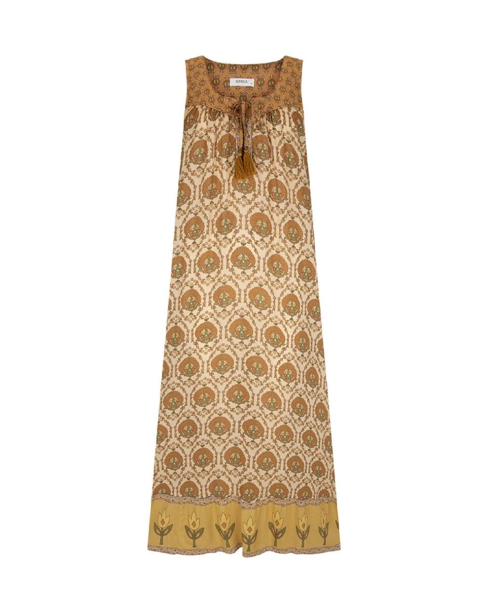 Chateau Maxi Sundress Champagne - PINK ARROWS