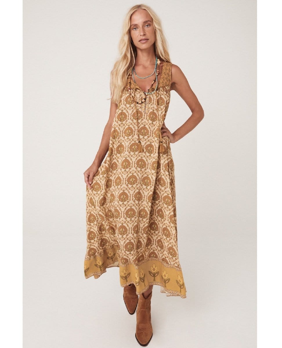 Chateau Maxi Sundress Champagne - PINK ARROWS