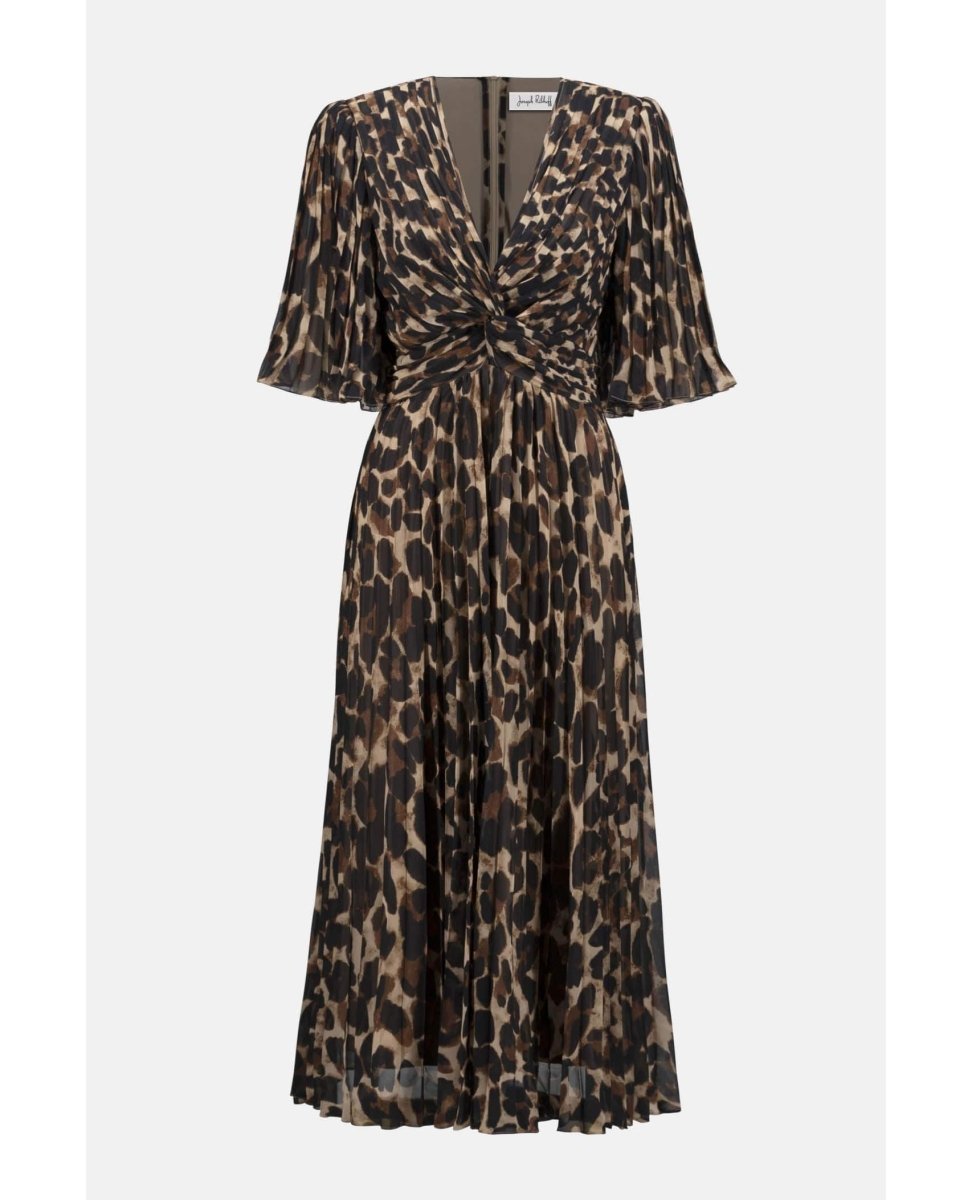 Chic Animal Print Wrap Dress - PINK ARROWS