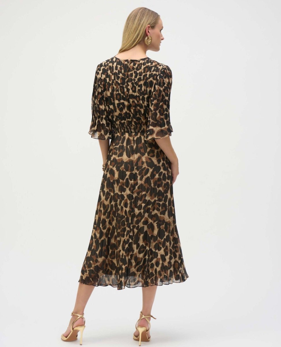 Chic Animal Print Wrap Dress - PINK ARROWS