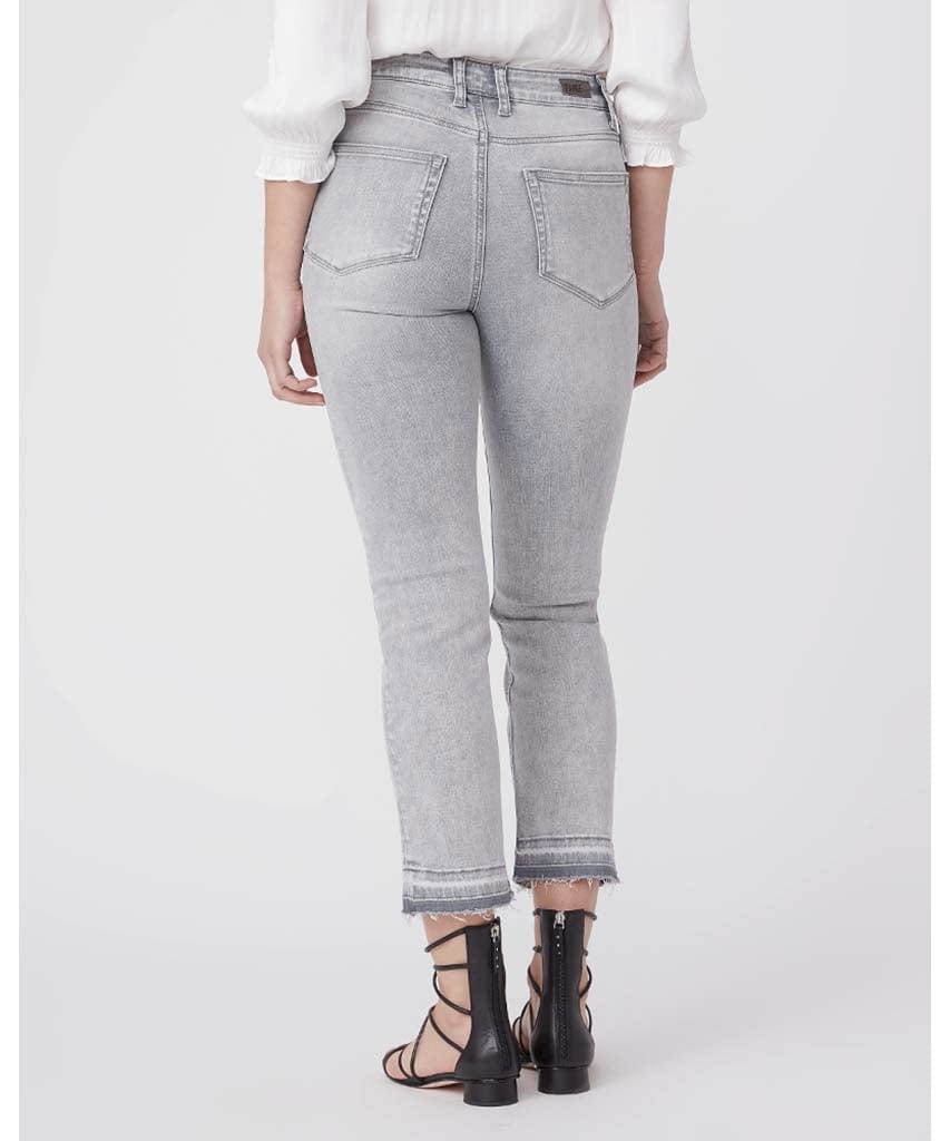 Cindy Crop Exposed Button Faded Asphalt - PINK ARROWS