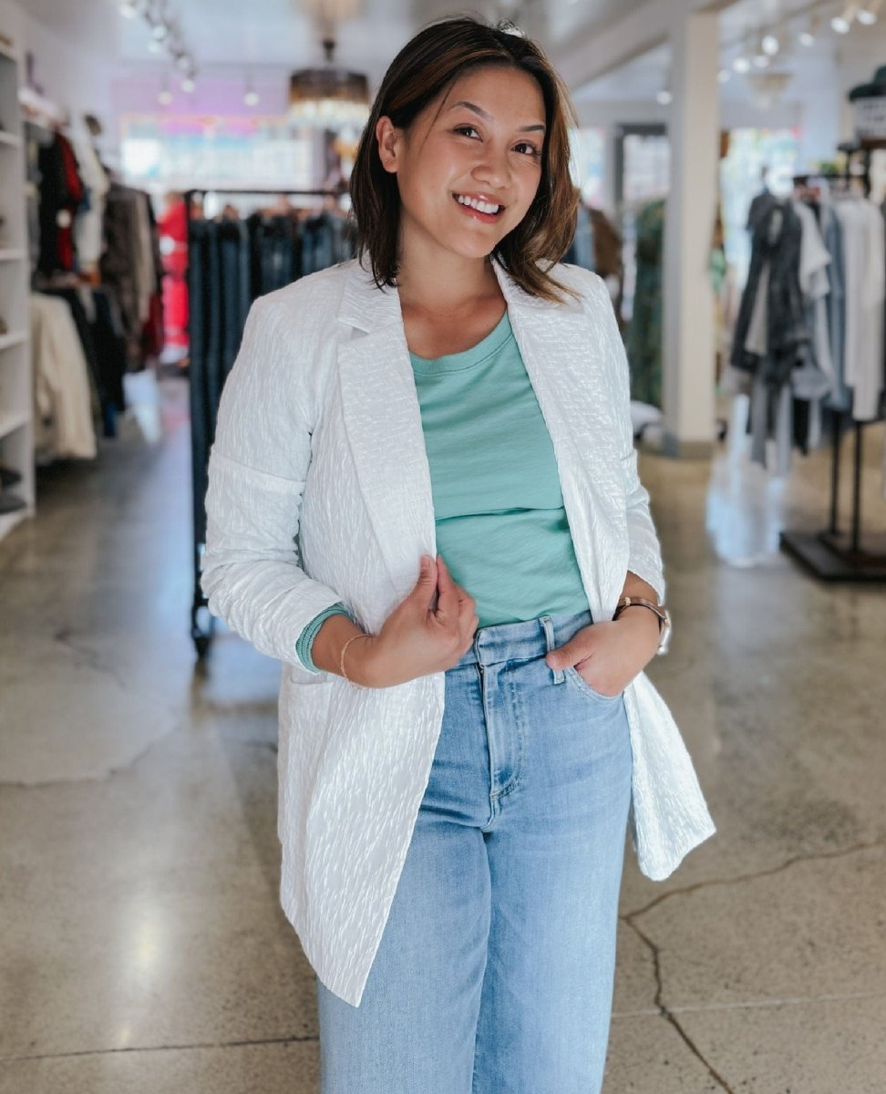 Classic Elegance White Blazer - PINK ARROWS