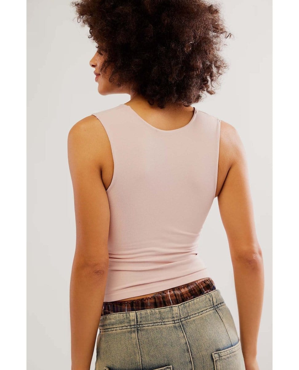 Clean Lines Muscle Cami Pink Salt - PINK ARROWS