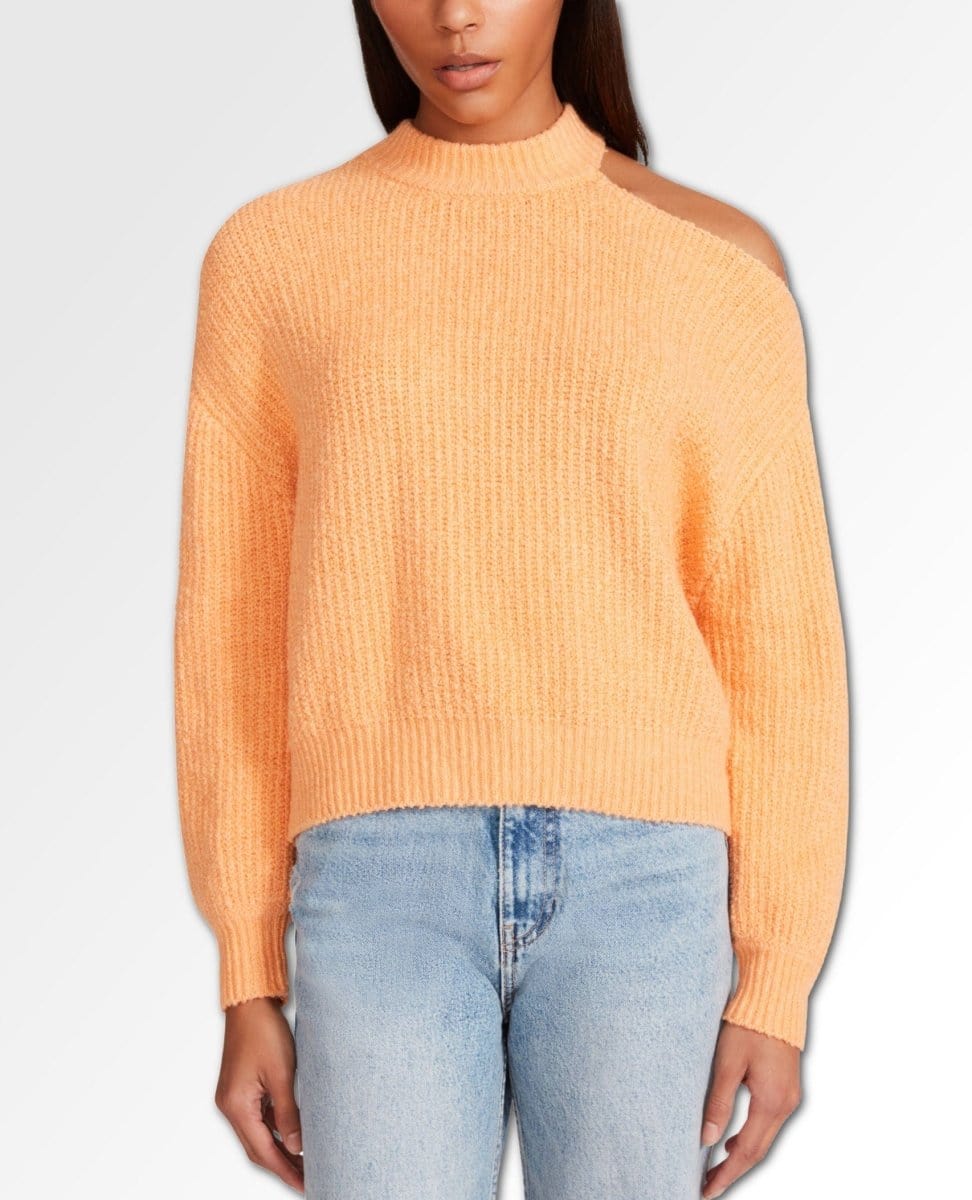 Cold Shoulder Sweater Creamsicle - PINK ARROWS