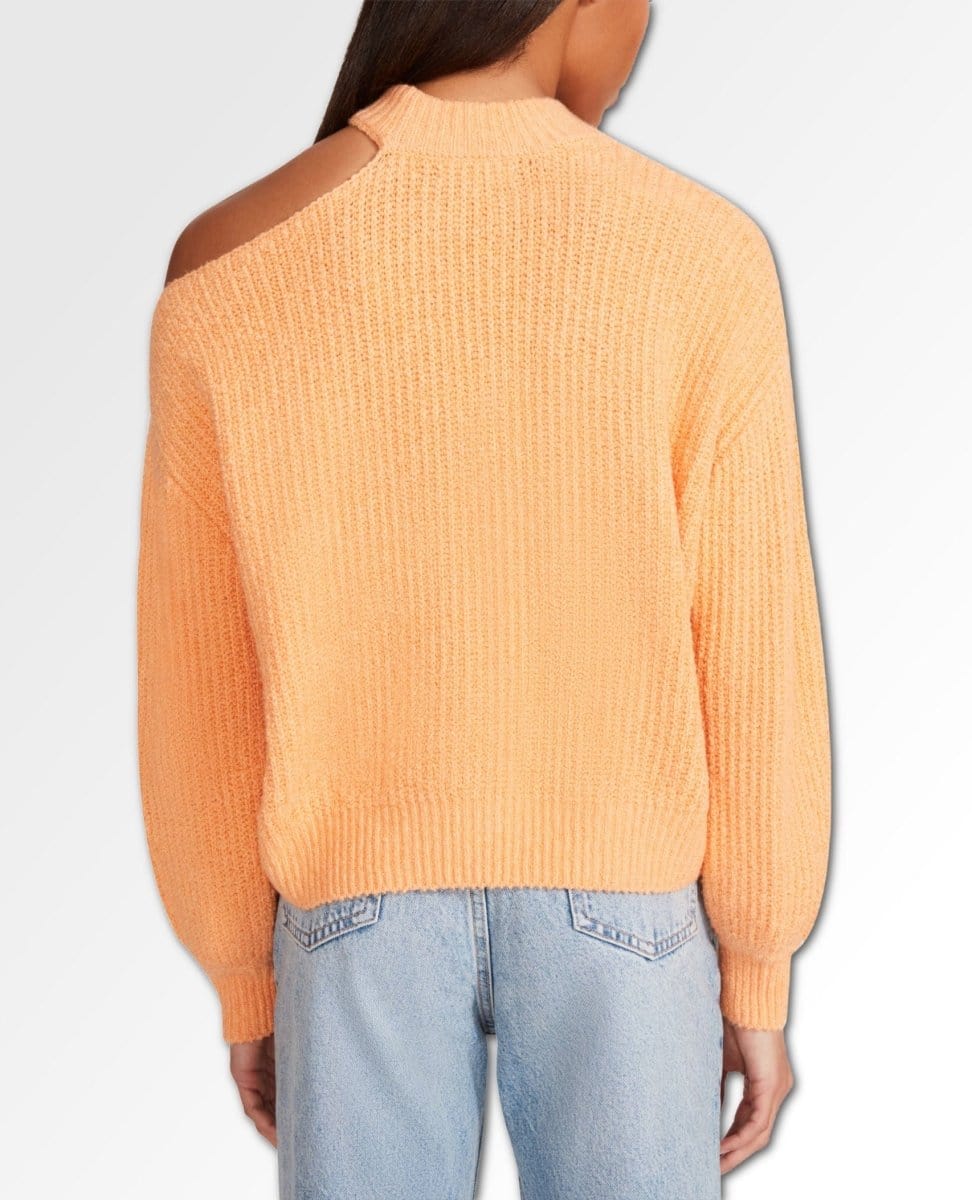 Cold Shoulder Sweater Creamsicle - PINK ARROWS