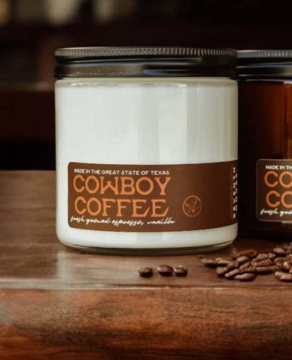 Cowboy Coffee Espresso & Vanilla Candle - PINK ARROWS