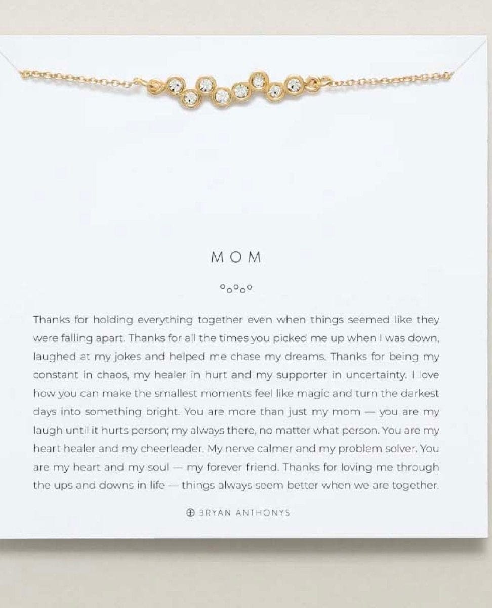 Crystal Mom Necklace 14k Gold - PINK ARROWS