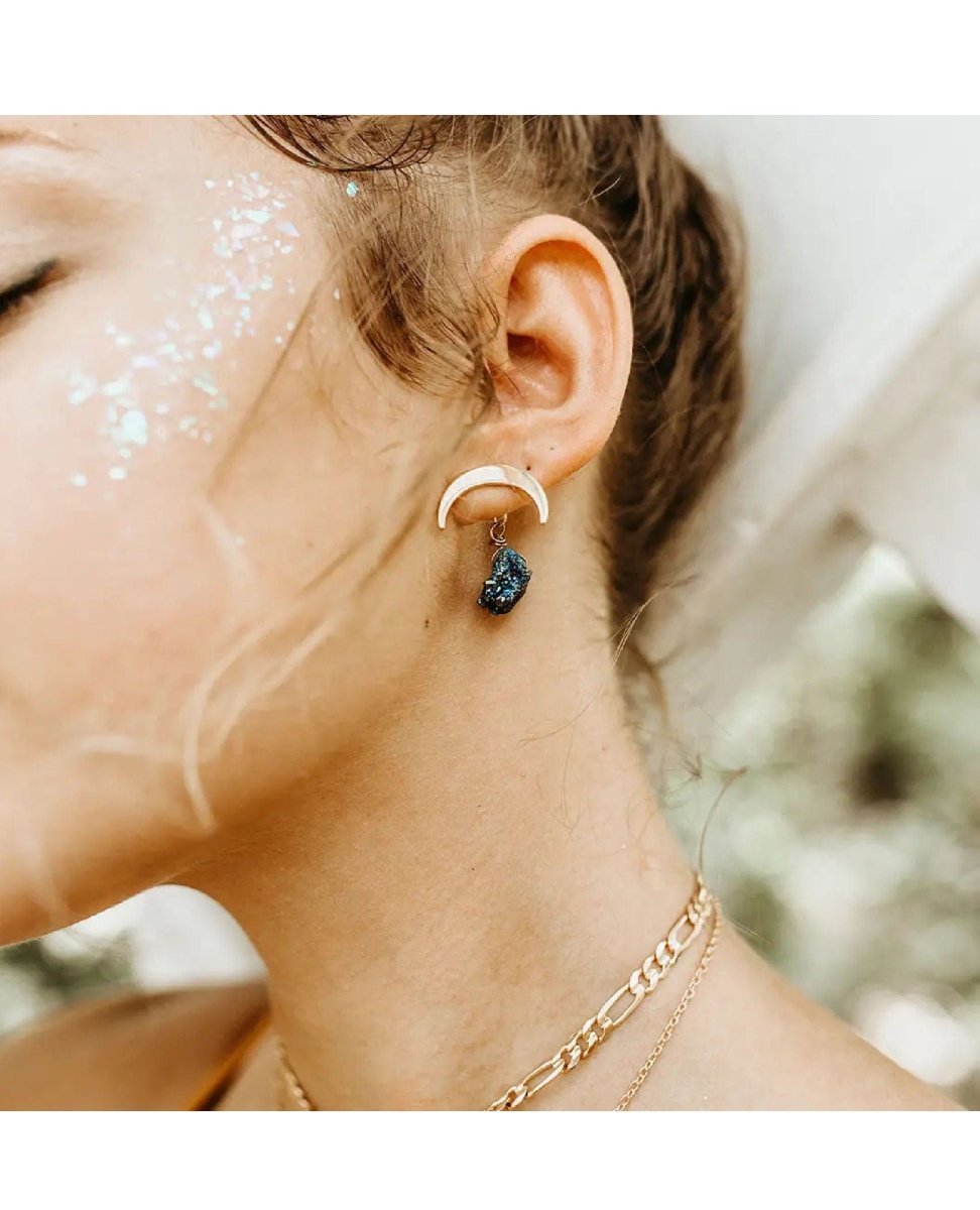 Dark Side Of The Moon Earrings - PINK ARROWS