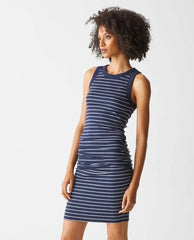 Demi Navy Stripe Dress - PINK ARROWS