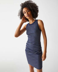 Demi Navy Stripe Dress - PINK ARROWS