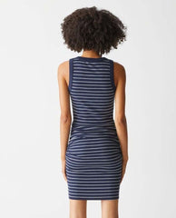 Demi Navy Stripe Dress - PINK ARROWS