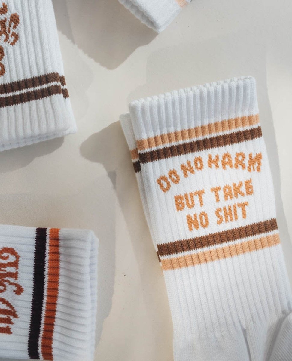 Do No Harm, Take No Shit Socks - PINK ARROWS