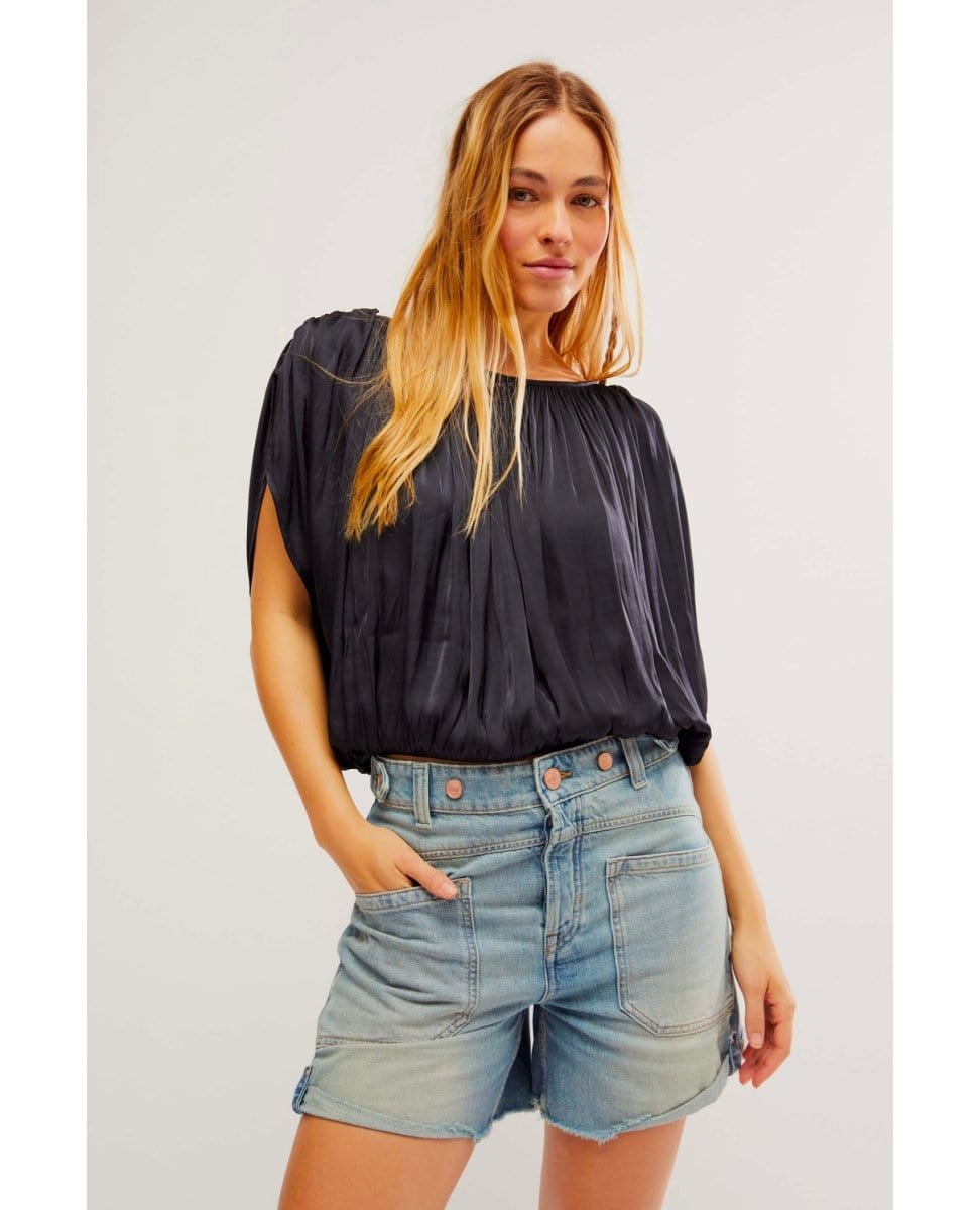 Double Take Top Black - PINK ARROWS