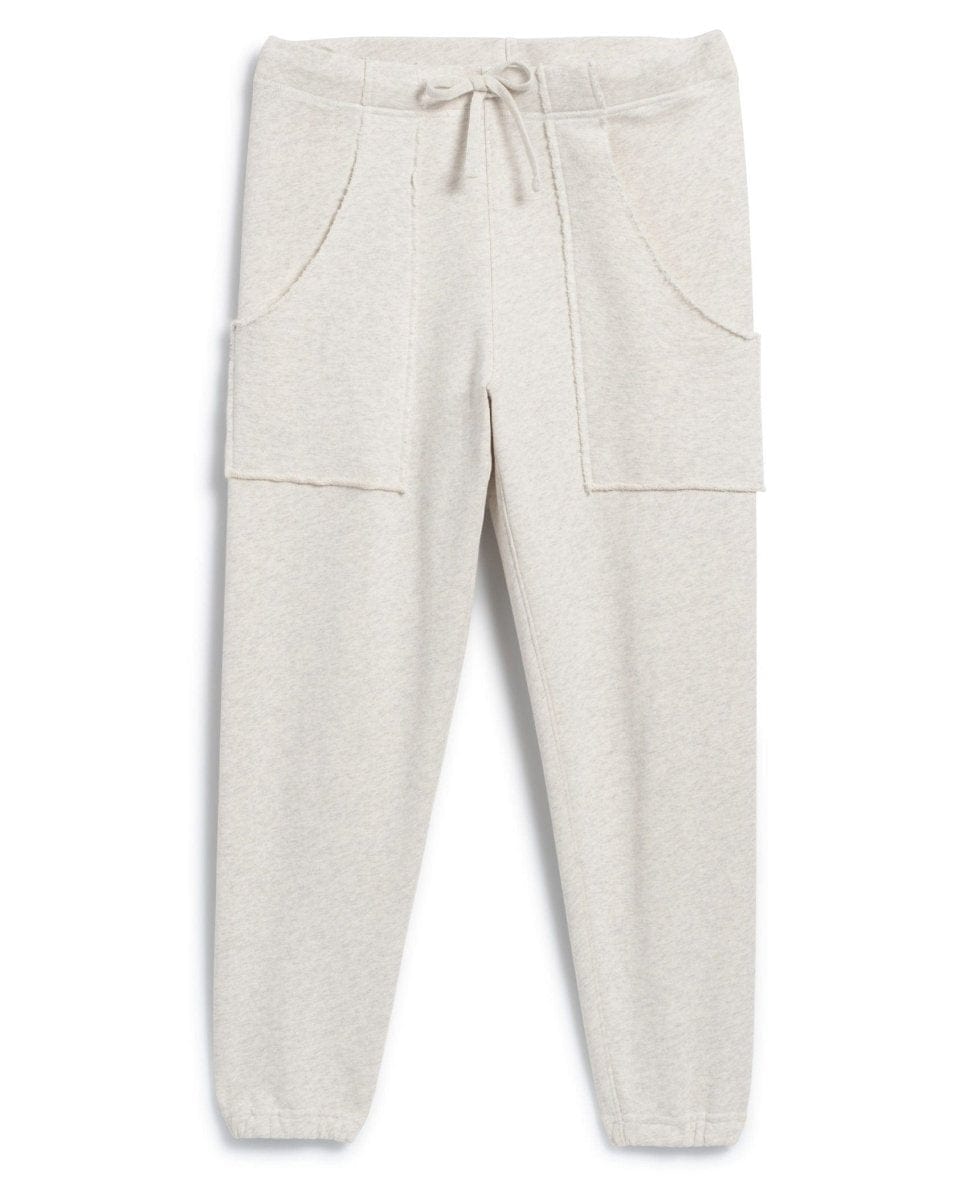 Eamon Triple Fleece White Melange Sweatpant - PINK ARROWS