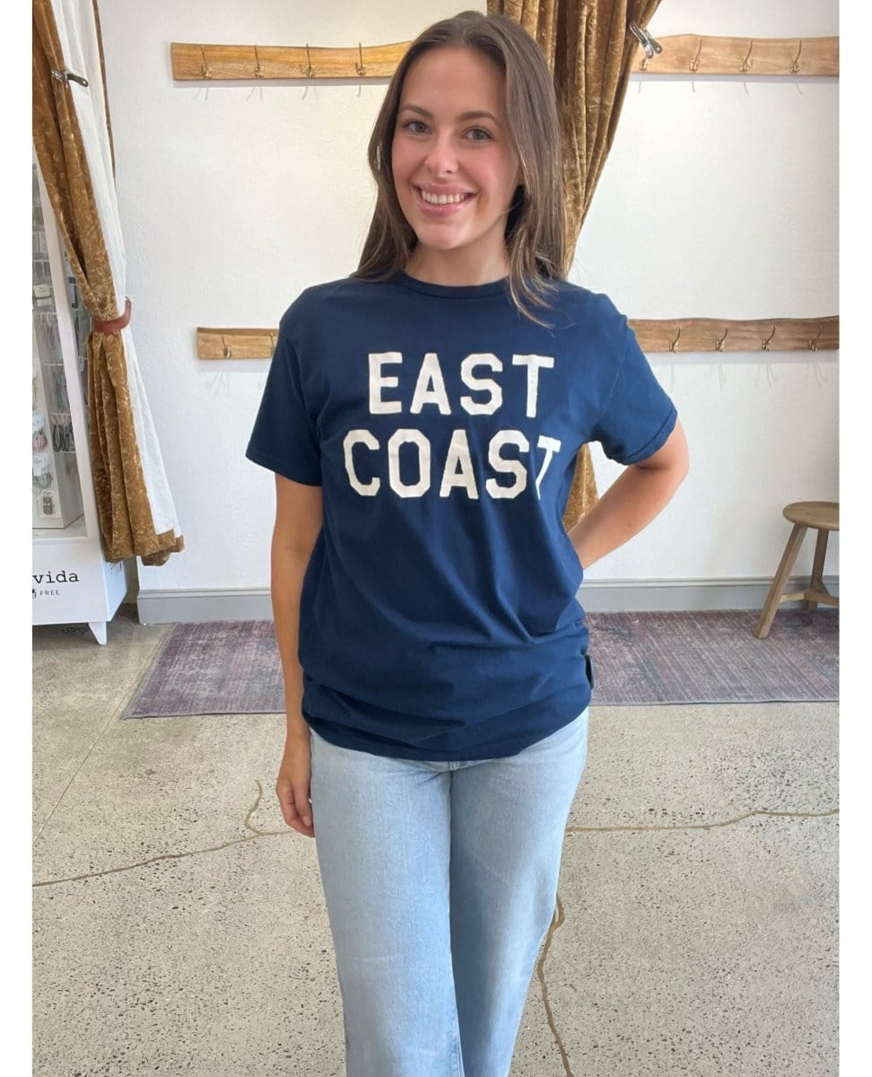 East Coast Vintage Blue Unisex Tee - PINK ARROWS