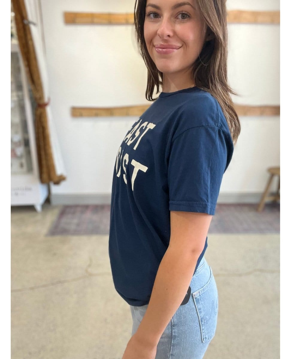 East Coast Vintage Blue Unisex Tee - PINK ARROWS