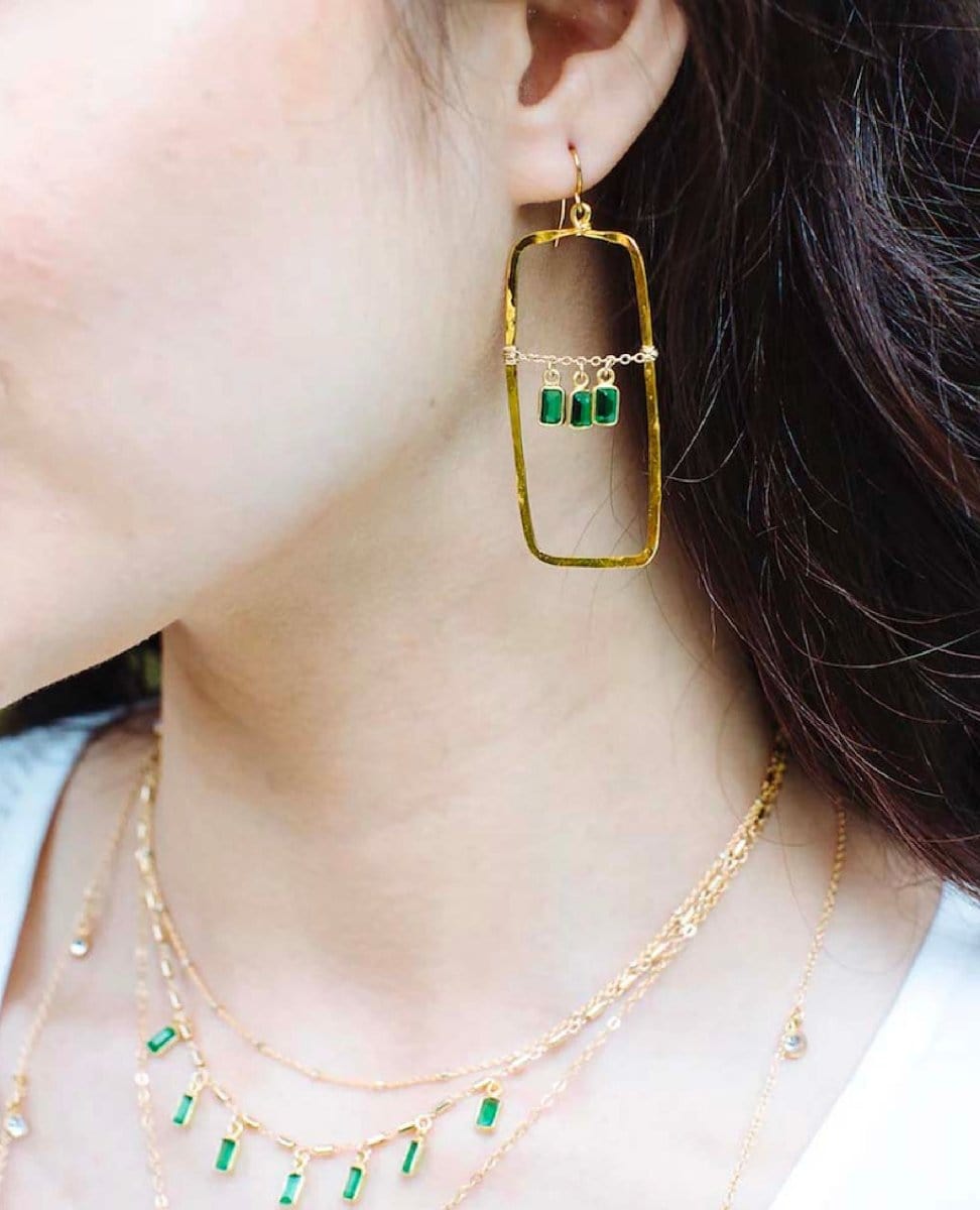 Eden Layered Necklace Emerald Green - PINK ARROWS