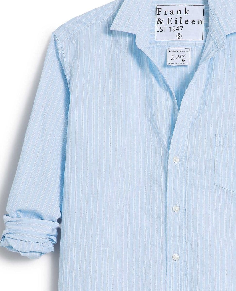 Eileen Relaxed French Blue Stripe With Glitter - PINK ARROWS