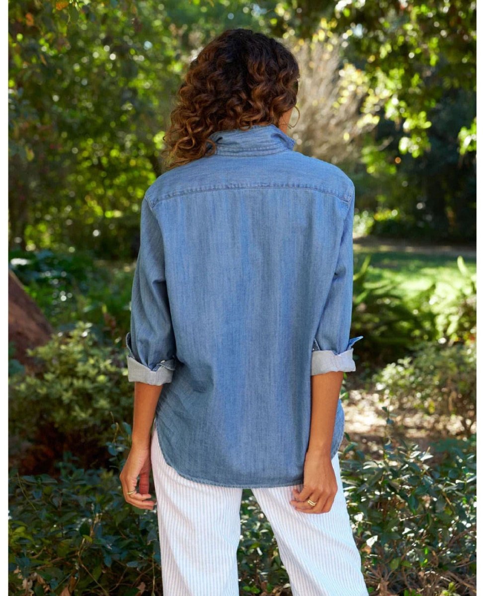 Eileen Relaxed Shirt Denim - PINK ARROWS