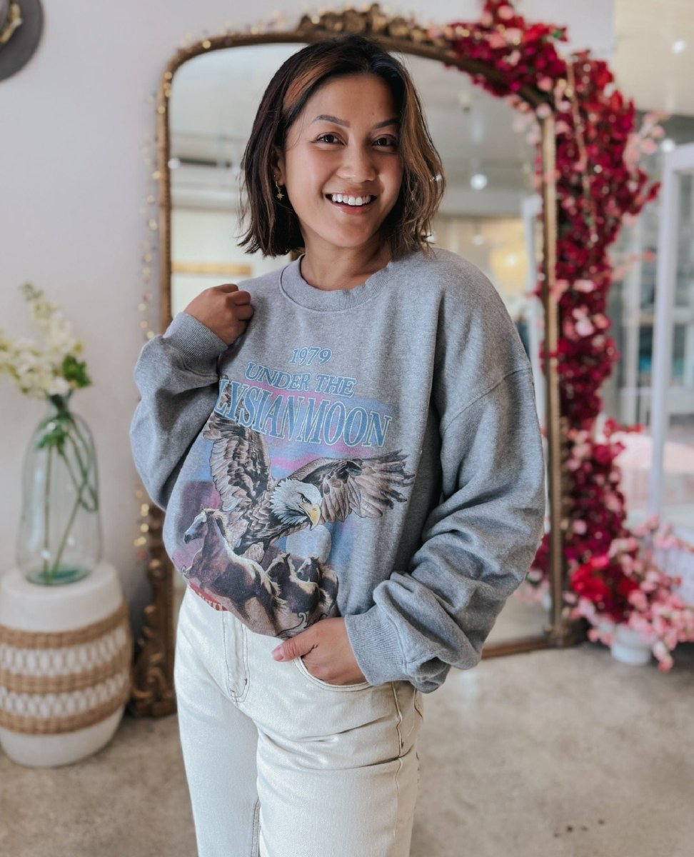 Elysian Sweatshirt Grey Marle - PINK ARROWS