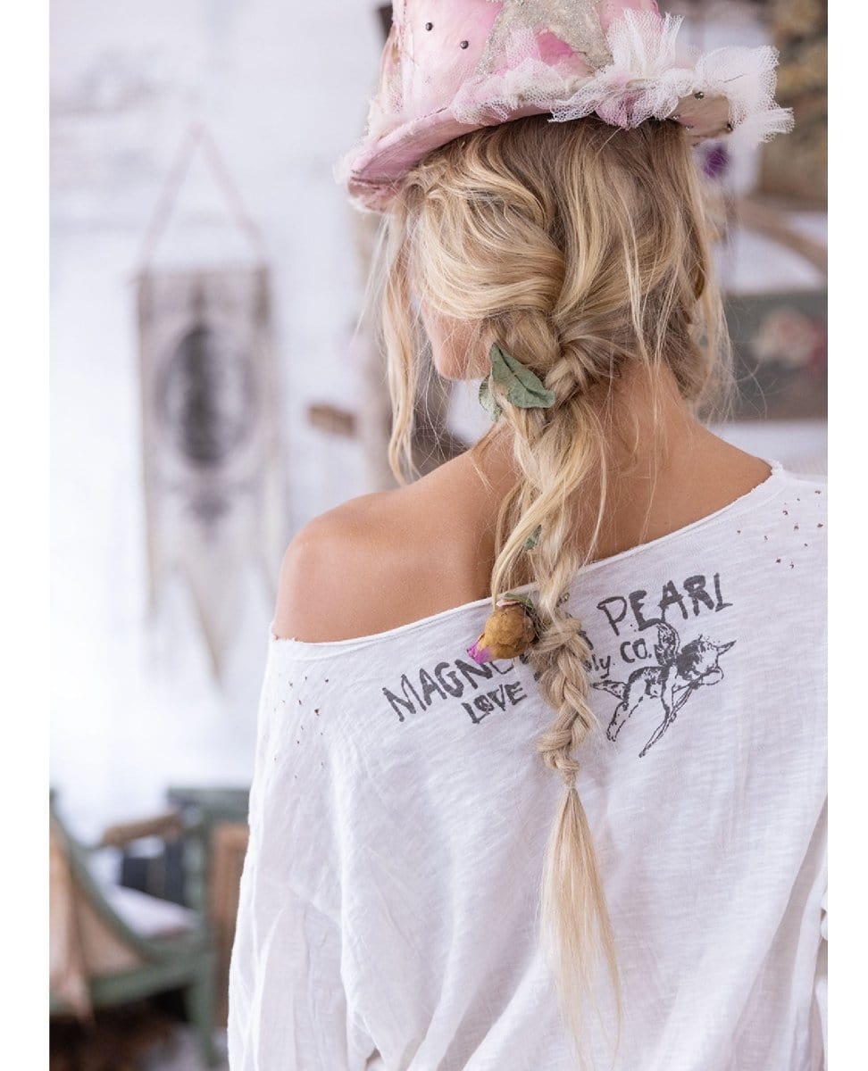 Europa Long Sleeve Tee White - PINK ARROWS