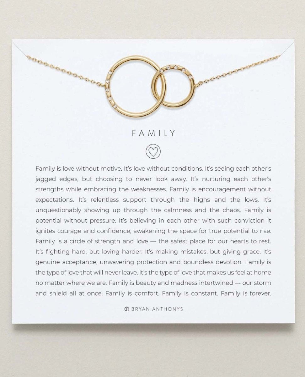Family Interlocking Circles Necklace 14k Gold - PINK ARROWS
