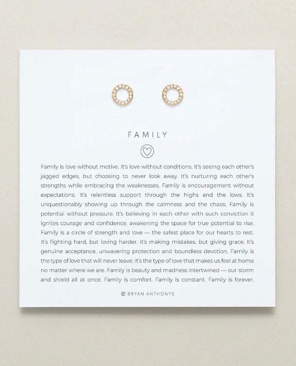 Family Stud Earrings Gold - PINK ARROWS