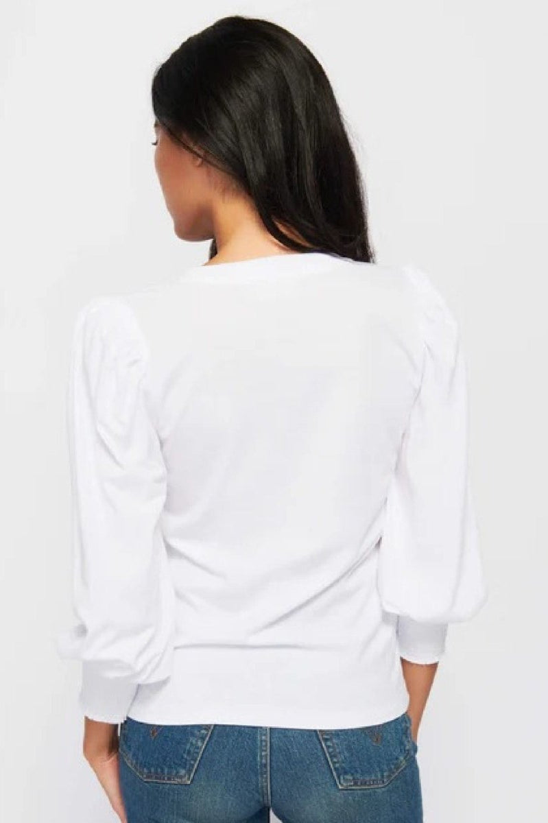 Flora Peasant Tee White - PINK ARROWS