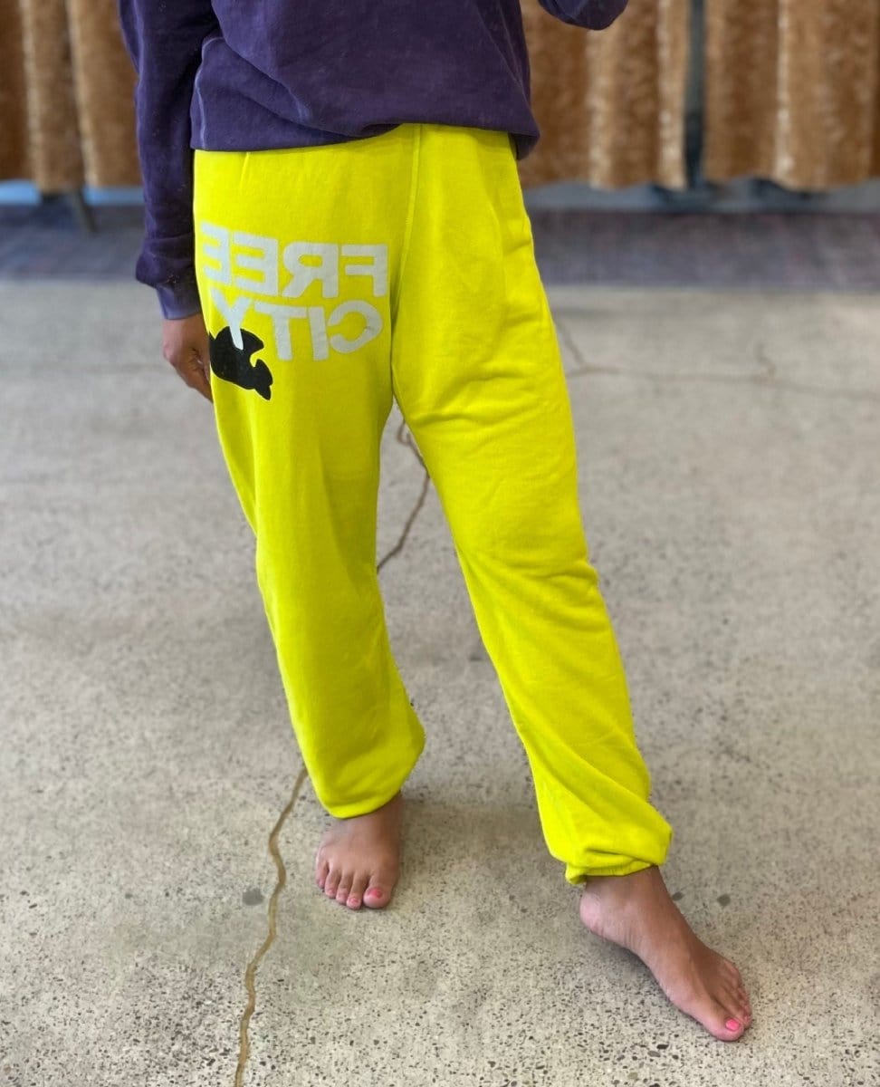 Free City Lux OG Sweatpant Glow Yellow - PINK ARROWS