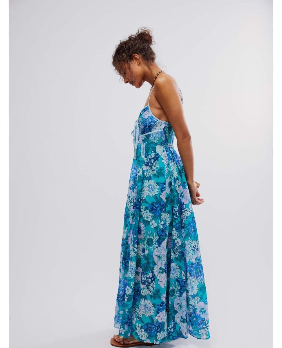 Free People Dream Weaver Maxi Dress Teal - PINK ARROWS